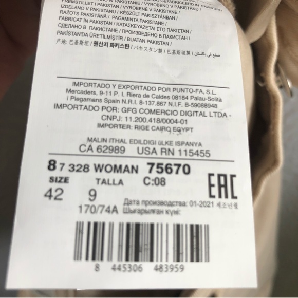 BNWT Mango Sienna Flare Cropped High Waisted Jeans in Light Beige Women's 10 - Picture 9 of 16